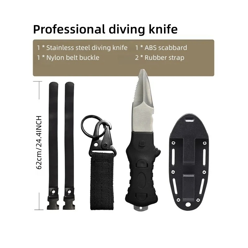 Dive Knife Titanium - Outdoor water reddingsmes speervissen duikmes roestvrij