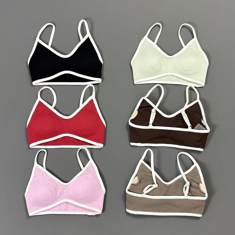 Aquatic Sports Bra - Dames Contrastline Yoga BH V-hals Witte