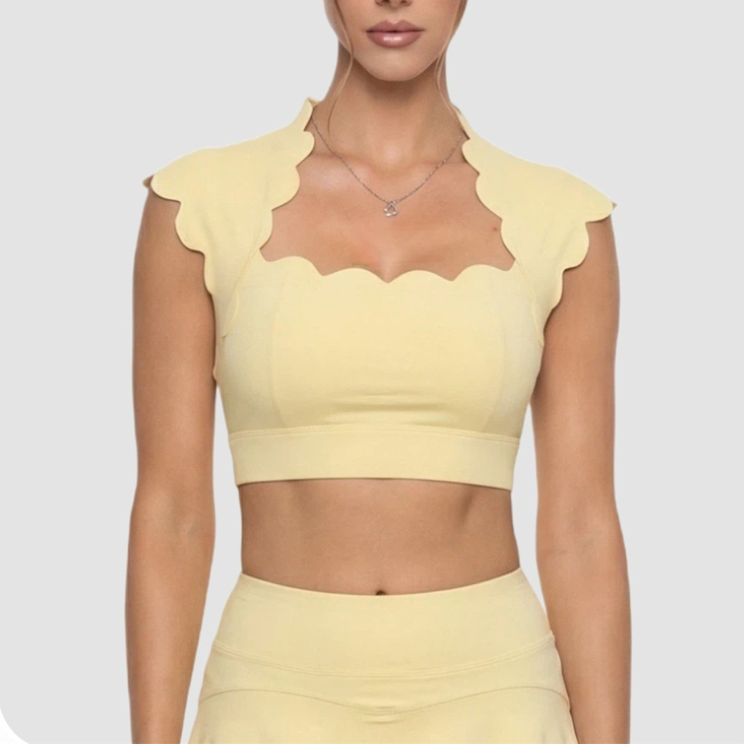 Aquatic Sports Bra - Sportbeha met golvende rand voor dames,
