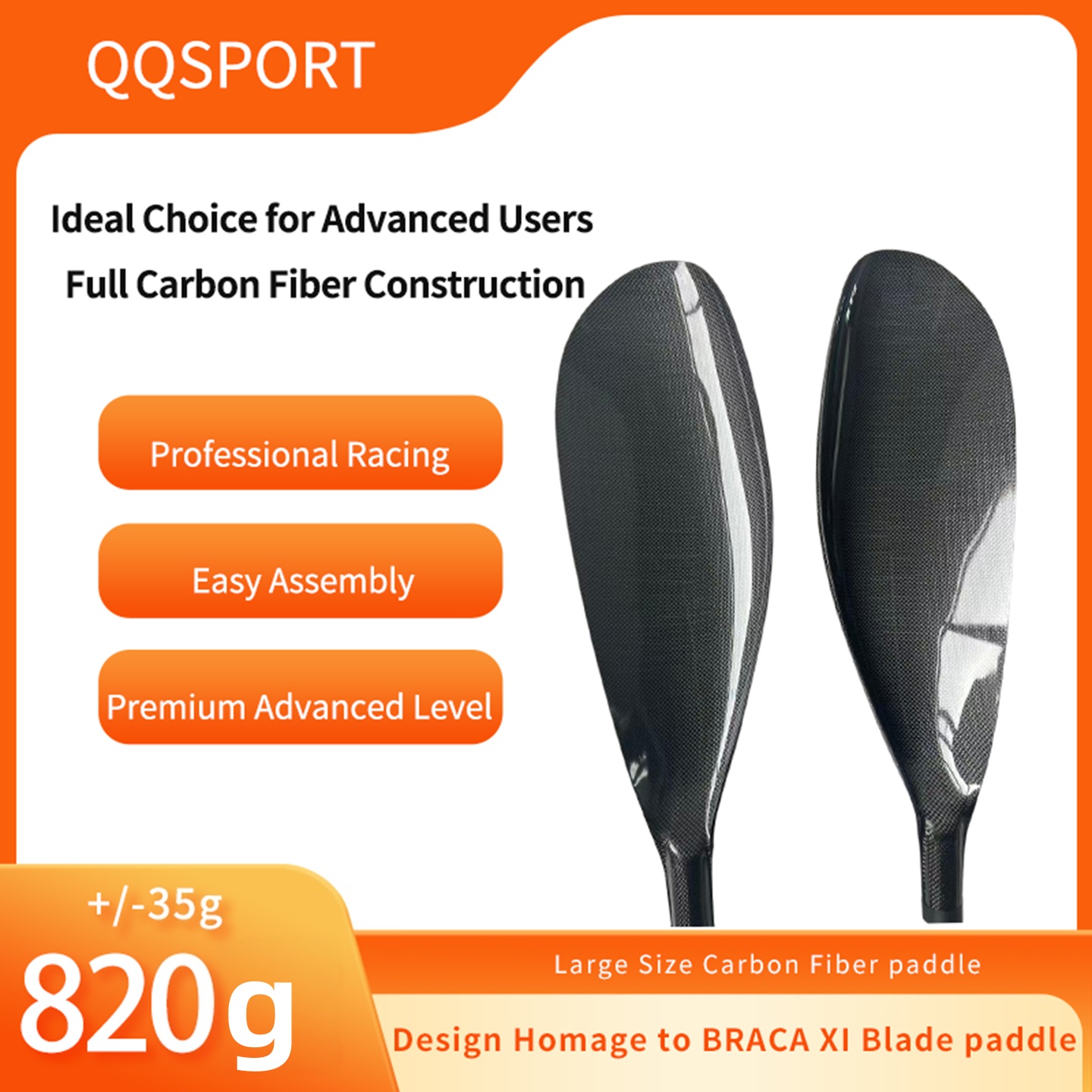 QQSPORT peddel, koolstofvezel  - Kayak Paddle Carbon recensie en prijs